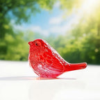 2 Pack 3" Red Glass Bird Figurine Blown Glass Birds Gifts for Animal Lovers - Image 6