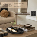 Oval Tray for Coffee Table Decor, 13" Concrete Coffee Table Tray, Black - Image 4