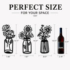 qzmaikoo 3 Pieces Sunflower Roses Daisy Black Metal Flowers Wall Decor Metal Vase Wall Art Metal Wall Sculptures Hanging for Indoor Kitchen Bathroom Bedroom living room,14.56x7.87 inches - Image 4