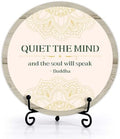 Spiritual Home Decor, Quiet The Mind And The Soul Will Speak Wood Sign, Yoga Room Meditation Room Decor For Table Shelf, Inspirational Gifts For Woman Man Family Friend -c13 by RYSMH