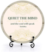 Spiritual Home Decor, Quiet The Mind And The Soul Will Speak Wood Sign, Yoga Room Meditation Room Decor For Table Shelf, Inspirational Gifts For Woman Man Family Friend -c13 by RYSMH