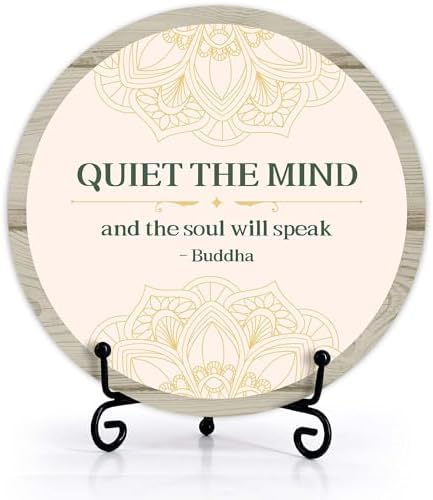 Spiritual Home Decor, Quiet The Mind And The Soul Will Speak Wood Sign, Yoga Room Meditation Room Decor For Table Shelf, Inspirational Gifts For Woman Man Family Friend -c13 by RYSMH