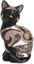Black Cat Statue Home Decor Accent Boho Cat Figurines and Sculptures for Living Room Bedroom Shelf Office Table, Cats Art Decoration Vintage Matt Animals Gift for Cats Lovers, Woman Mom by Unknown