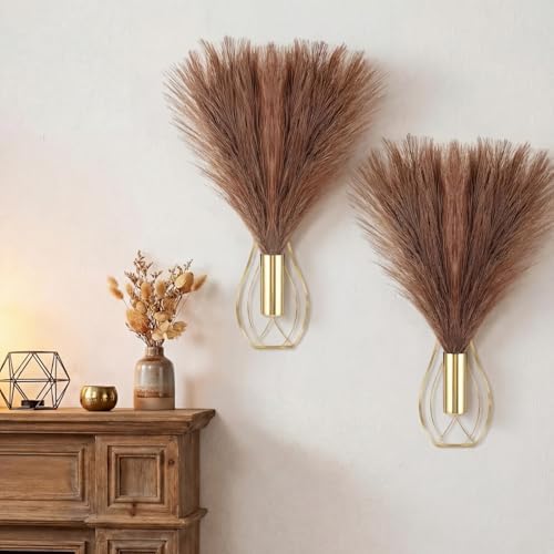 Otoolling 2 Pcs Hanging Plant Wall Decor, 12Inch Tall, Gold, Brown by Otoolling