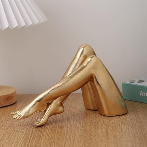 Golden Legs Sculpture Resin Statues Home Decor (Bowed Leg) - Image 2