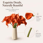 Mandy's 20pcs Burnt Orange Calla Lily Artificial Flowers - Image 4