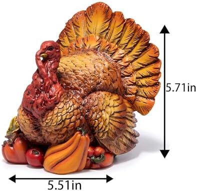 Hodao Thanksgiving Turkey Decoration,Fall Harvest Tabletop Centerpiece - Image 2