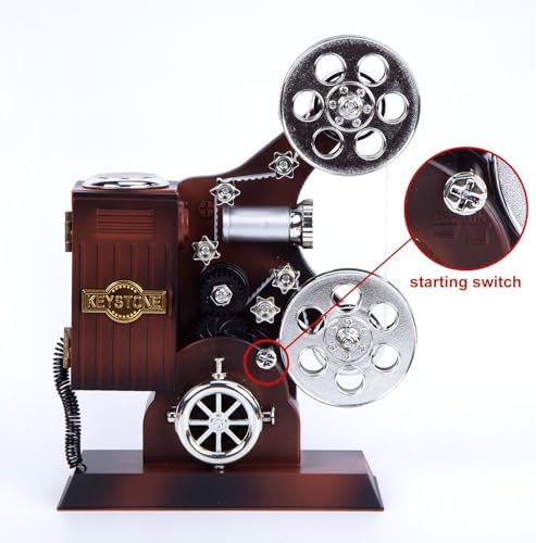 POPGIFTS Movie Projector Music Box, Mini Antique Vintage Music Box Plays - Image 4