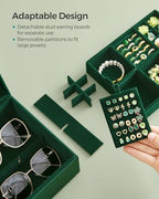 SONGMICS 2-Layer Jewelry Box with Handle, Removable Tray, Floating Effect - Image 6