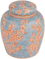 Creative Co-Op Decorative Ceramic Ginger Jar with Lid, Blue by Unknown