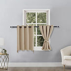 RV Blackout Curtains for Bedroom 52 x 30 Inches Long Beige 2 Panels | Thermal - Image 2