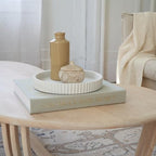 Decorative Concrete Tray & Book Decor Set - Scalloped Tray & Linen Box - Image 6