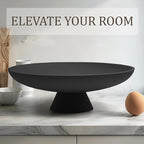 LIN CHUAN Large Decorative Bowl, Resin Pedestal Fruit Bowl, Matte Black - Image 3