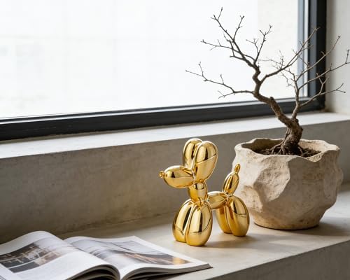 4 Inch Shiny Gold Balloon Dog Sculpture - Image 4
