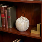 Brown-White Striped Apple Figurine, Modern Resin Apple Sculpture for Home Decor, Decorative Fruit Statue for Kitchen, Dining Room, Coffee Table & Shelf Decor - Image 5