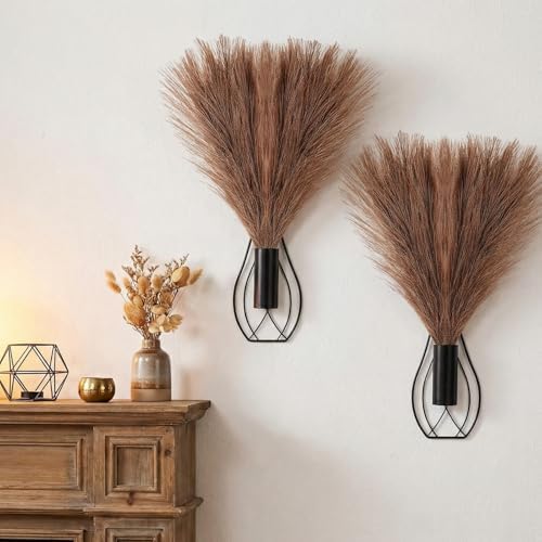 Otoolling 2 Pcs Hanging Plant Wall Decor, 12Inch Tall, Black, Brown by Otoolling