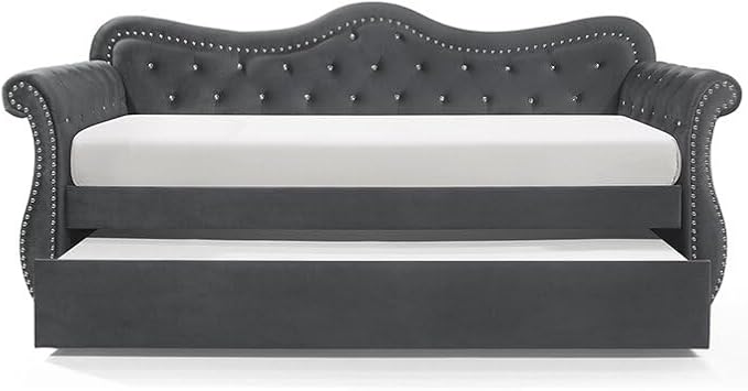 Modern Luxury Upholstery Crystal Tufted Trundle by MatrixFurnitureGroup