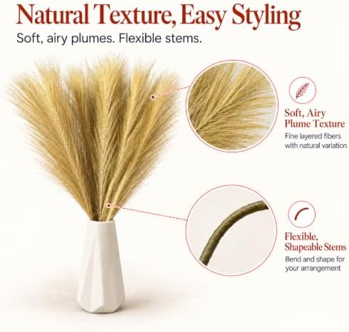 Mandy's 20 Stems Gold Silk Pampas Grass Bouquet - Image 4