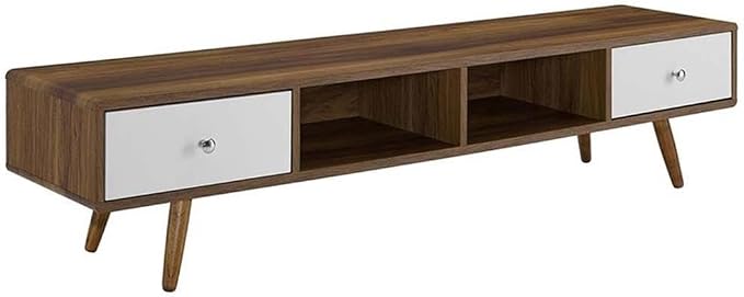 Modway Transmit 70" Media Console Wood TV Stand, 70 Inch, Walnut White by Modway