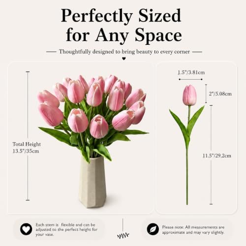 Mandy's 20pcs Artificial Peach Pink Tulips - Image 3