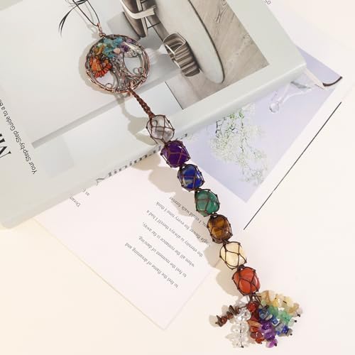 Gemstones Healing Feng Shui Crystals Window Car Decorations Hanging Ornament for Home Decor Party Decorï¼ˆTree-7 Chakra 1ï¼‰ - Image 3
