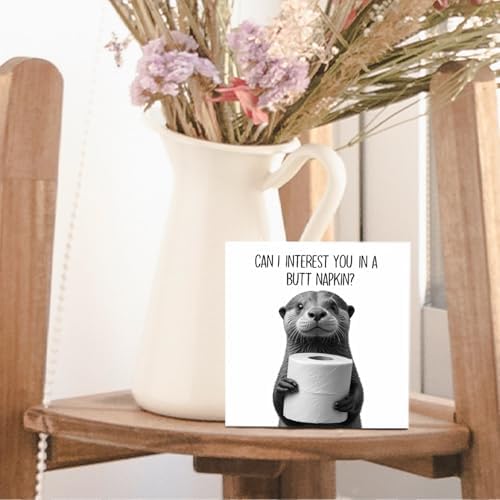 Funny Otter Bathroom Decor - Funny Bathroom Decor, Rustic Otter Wooden Box Signs, 6 X 6 Inches - Image 5