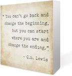 Inspirational Quotes Office Decor for Men, Rustic Wooden Block Plaque Box Sign for Home Office Desk Shelf Table, Motivational Wall Decor Inspirational Gifts for Women Men Friends - C.S. Lewis by Summerjokes