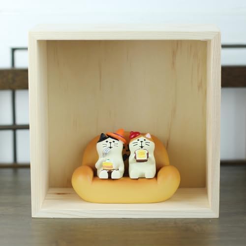 Mevodeata 2Pcs Cute Mini Cat Figurine with Bread Sofa - Image 5