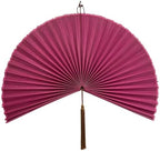 Bamboo Fan Wall Decor, Japanese Wall Fan Decoration, Pink 31 in by ChumDecor