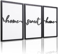 3D Wood Home Sweet Home Wall Art, Modern Home Sweet Home Sign for Large Living Room Wall Decor(Ready to Hang, Set of 3, 16x24 Inch, Framed) by KIOSSUT