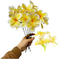 10pcs Yellow Artificial Flowers Fake Plumeria with Stems, Silk Flower by Unknown
