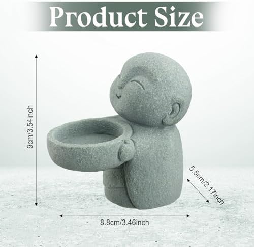 Landical Buddha Sandstone Statues Zen Monk Sculptures,Jizo Monk - Image 2