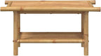 Bamboo Fiber Coffee Table with Storage Shelf, Eco-Friendly Modern Square Design - Image 4