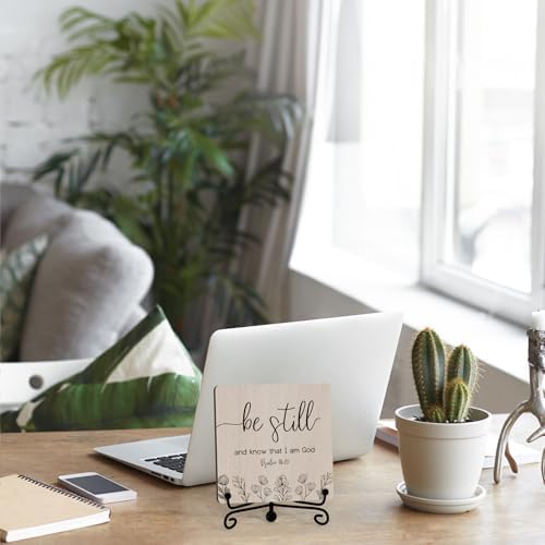 Home Decor, Farmhouse Be Still And Know That I Am God Shelf Decor For Living Room, Christian Gifts For Women Men, Entryway Tv Stand Fireplace Mantle Coffee Table Decoration (Still-15) - Image 5