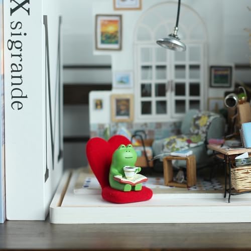 Mevodeata Cute Mini Frog Figurine with Small Sofa Resin Frog Figure for Office Home Decor - Cute Frog Gift for Frog Lovers (Love Shaped Sofa) - Image 4