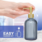 Haturi Glass Bathroom Accessories Set, Blue Bathroom Set, 4 Pcs - Image 7