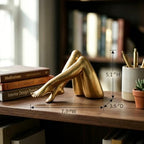 Gold Room Decor Resin Legs Sculpture, Side-Lying Statue for Desk - Image 2