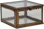 Creative Co-Op Brass and Glass Display Box with Scalloped Edges and Antique Finish, Brass Color - Image 7
