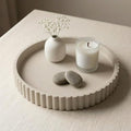 13-Inch Concrete Round Tray Home Decor for Coffee Table Decor - Round Coffee Table Tray - Circular Kitchen Island Trays - Decorative Trays- Gray by VivereHome