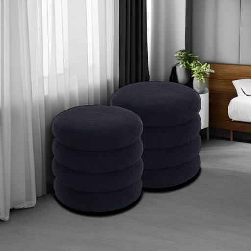Flouki 19.5" Storage Ottoman Round, Vanity Stools - Image 5