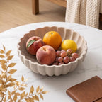 Large Decorative Fruit Bowl, Snack Candy Bowl, Flower Beige - Image 5