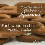 21" Natural Wood Chain Link Decor, Decorative Coffee Table Accent - Image 6