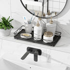 Lixple Toilet Paper Basket, 13" Bathroom Toilet Tank Tray Black - Image 4