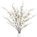 Sggvecsy Artificial Plum Blossom Flowers 4 Pcs Faux Cherry Blossom Stems Faux Silk Plum Blossom Branches 36.2’’ Fake Flowers Long Stems for Vase Arrangements Home Wedding Table Decor (White) by Sggvecsy