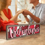 Vintage Valentine's Day Decorations for Office, Home, Table, Mantel, Shelf, Desk, 3 1/2 x 11 Inch Retro Valentine's Love Sign, Wooden Valentine Decor Sign, Farmhouse Red Pink Decoration (Valentines) - Image 4