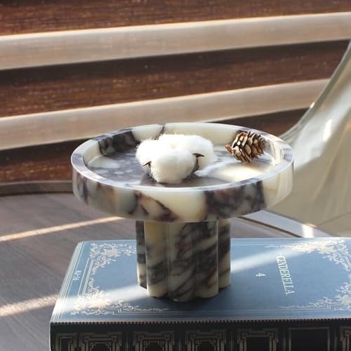 Natural Marble Tray with Legs, Vanity Decorative Tray for Countertop Organizer, Catchall Tray for Perfume, Candles, Jewelry Dish - Image 2