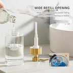 Enra Glass Soap Dispenser, Clear Bottle Gold Pump Liquid Hand Soap - Image 2