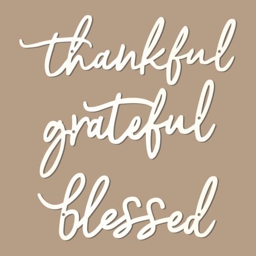 3 Pieces Thankful Grateful Blessed Letter Sign Metal Wall Decor by ESTART