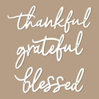 3 Pieces Thankful Grateful Blessed Letter Sign Metal Wall Decor by ESTART