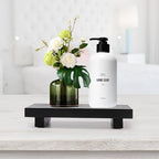 Black Bathroom Decor Wooden Counter Tray Sink Accessories Soap Dispenser - Image 3